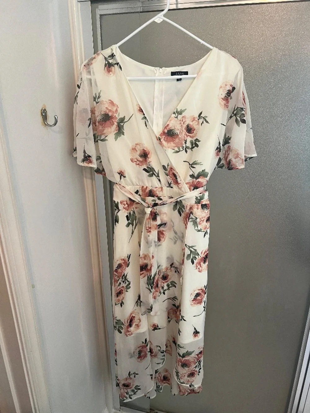Floral wrap midi dress